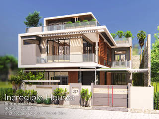 40x50 House Design with Retractable Swimming Pool, greenline architects greenline architects 二世帯住宅