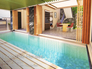 40x50 House Design with Retractable Swimming Pool, greenline architects greenline architects Multi-Family house