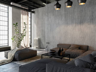 METEORE 10 CEMENTO EFECTO COMPATTO Y RIGATO , ELETI Eleganza Italiana ELETI Eleganza Italiana Living room Sandstone