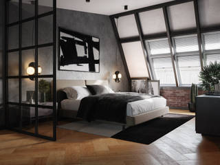 Interior visualization of a stylish attic apartment, Render Vision Render Vision Other spaces