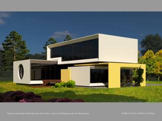 Entwurf modernes Einfamilienhaus, Architektur & Design, Köstler & Placek Architektur & Design, Köstler & Placek Casa unifamiliare