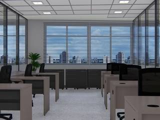 Salas de trabalho com divisórias de vidro, Algodoal Arquitetura Algodoal Arquitetura Oficinas de estilo moderno