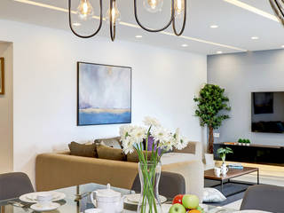 An Apartment Brimming With Comfort, Fine Touch and Freshness., DLIFE Home Interiors DLIFE Home Interiors غرفة السفرة