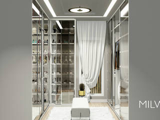 RESIDÊNCIA INGB | Closet do Casal | Jardim La Salle, Toledo - PR | 2021, MILWARD ARQUITETURA MILWARD ARQUITETURA Modern Dressing Room