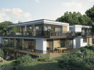 Exterior visualization of an impressive modern residence, Render Vision Render Vision Villas