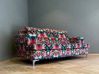 Sofa in printed velvet, The Cheshire Upholstery Company The Cheshire Upholstery Company Salas modernas