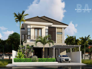 Contemporary house at Nagercoil., Bristan Architects & Interior Designers Bristan Architects & Interior Designers Dormitorio principal