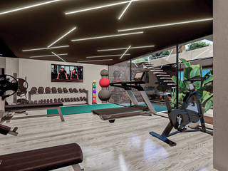 4,5M€ Luxury Modern Villa in Galé, Albufeira homify Villas Máquina de exercício, Crossfit, Equipamento de exercício, Academia, Prédio, Exercício, Pisos, Aptidão física, Lazer, Esteira