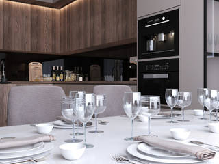 жк небо квартира в современном стиле, MGN-Architects MGN-Architects Built-in kitchens