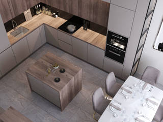 жк небо квартира в современном стиле, MGN-Architects MGN-Architects Built-in kitchens