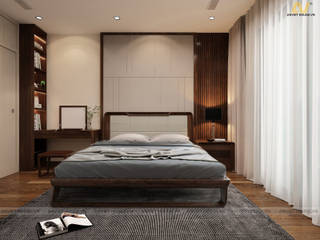 Interior of Vinhomes Ocean Park apartment 28m2, Anviethouse Anviethouse Master bedroom