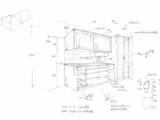 「世田谷の家」の食器棚, 注文家具屋 フリーハンドイマイ 注文家具屋 フリーハンドイマイ Kitchen units