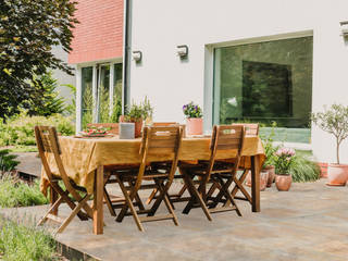 Ausgefallene Natursteinoptik Terrassenplatten in warmen Beige - Big Stone Ivory, Fliesen24 Fliesen24 Modern Terrace