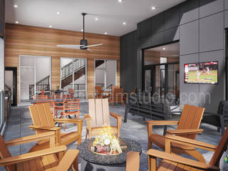 3D Interior Visualization of Sky Lounge in New York City by 3D Architectural Animation Company, Yantram Architectural Design Studio Corporation Yantram Architectural Design Studio Corporation Ruang Makan Modern