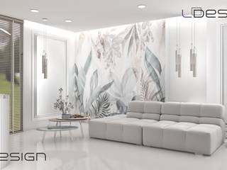 Projekt recepcji salonu kosmetycznego w Gliwicach, LDesign Lucyna Caban Firma Projektowo Handlowa LDesign Lucyna Caban Firma Projektowo Handlowa Modern living room