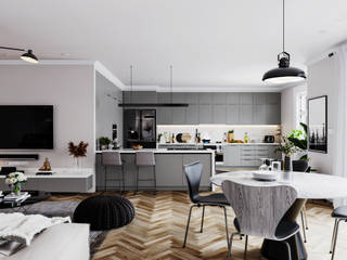 Casa Apartment Interior, VIZPIXEL STUDIO VIZPIXEL STUDIO Вітальня