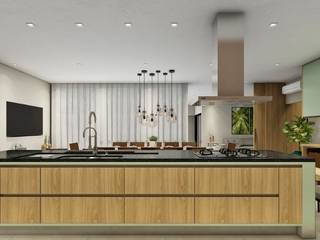 Cozinha CA | cor e personalidade ao espaço, Algodoal Arquitetura Algodoal Arquitetura Muebles de cocinas