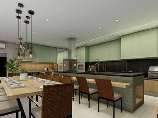 Cozinha CA | cor e personalidade ao espaço, Algodoal Arquitetura Algodoal Arquitetura Muebles de cocinas