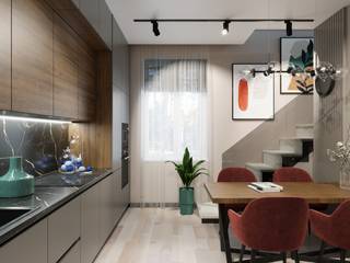 Duplex Apartment Design, PRIVATE DESIGN PRIVATE DESIGN Nowoczesny salon