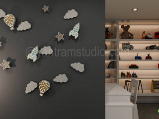 Architectural Interior Rendering of Kids Room in San Diego, California by Yantram Studio, Yantram Animation Studio Corporation Yantram Animation Studio Corporation Główna sypialnia