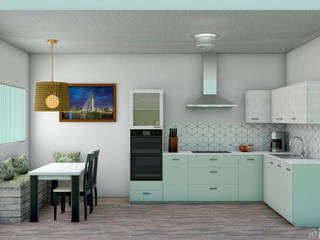 Green&Wood kitchen, 3DDOC 3DDOC Small kitchens