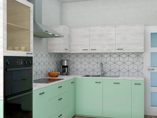 Green&Wood kitchen, 3DDOC 3DDOC Küçük Mutfak