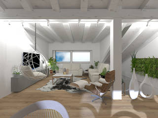La zona giorno in mansarda, Angela Archinà Progettazione & Interior Design Angela Archinà Progettazione & Interior Design Living room