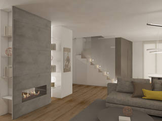 Soggiorno con camino, Fog Interiors Fog Interiors Salas de estar modernas