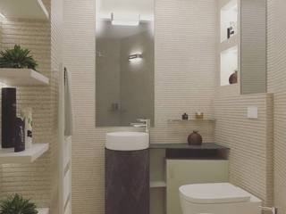 Rendering 3d spazio comunee bagno di ostello, Render Real Render Real 모던스타일 거실