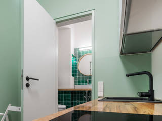 Micro-Apartment auf 22qm, Nickel Architekten Nickel Architekten モダンスタイルの お風呂