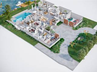 3D Floor Plan Design Services For Villa in Miami by Yantram 3D Architectural Rendering Company, Yantram Architectural Design Studio Corporation Yantram Architectural Design Studio Corporation Villa