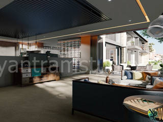 3D Interior Visualization Of Livingroom in New York city by Yantram 3D Interior Rendering Studio, Yantram Animation Studio Corporation Yantram Animation Studio Corporation منزل عائلي كبير