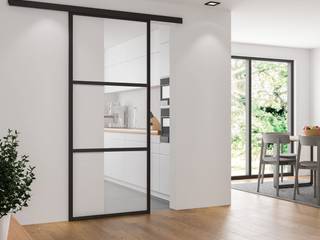 Glass Sliding Door, Press profile homify Press profile homify Laundry room