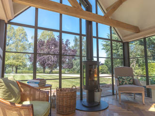 Open Plan Glass Dining Room, Architectural Bronze Ltd Architectural Bronze Ltd Clarabóias