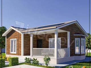 70 m2 Kampanyalı 2+1 Prefabrik Ev Ahşap Desenli, İdeal Ev (Prefabrik Evim) İdeal Ev (Prefabrik Evim) Prefabricated Home