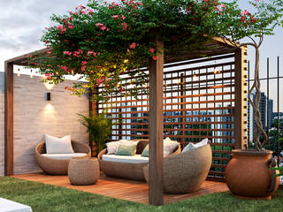 Paisagismo Cobertura, Mariana Lourenço Interiores Mariana Lourenço Interiores Patios & Decks