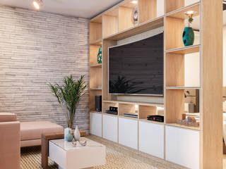 Studio 36 m², Mariana Lourenço Interiores Mariana Lourenço Interiores Modern Living Room