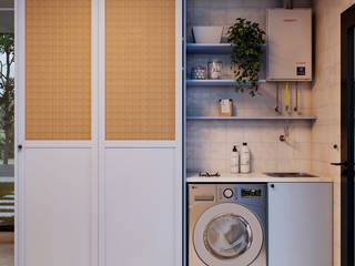 Loft de Estilo Toscano, Mariana Lourenço Interiores Mariana Lourenço Interiores Laundry room