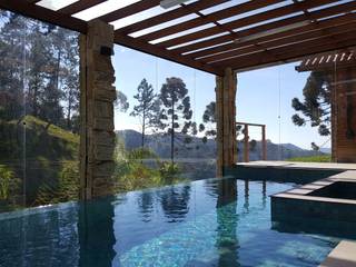 Piscina infinita na serra, TODDO Arquitetura e Interiores TODDO Arquitetura e Interiores Piscinas infinitas