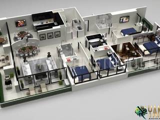 3D Floor Plan creator designs a house in Miami, Yantram Animation Studio Corporation Yantram Animation Studio Corporation Pisos