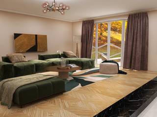 Zeitlose Eleganz auf viel Raum, Anna Bergner Interior Design Anna Bergner Interior Design Moderne Wohnzimmer