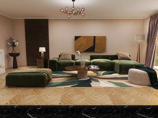 Zeitlose Eleganz auf viel Raum, Anna Bergner Interior Design Anna Bergner Interior Design Moderne Wohnzimmer