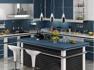 Dark blue wallpaper, Press profile homify Press profile homify Otros espacios