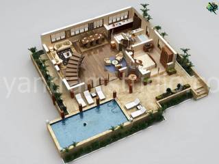 3D Floor Plan Services of a Traditional-style house in Chicago , Yantram Animation Studio Corporation Yantram Animation Studio Corporation Podłogi