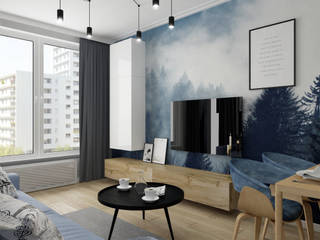 Projekt mieszkania w nowoczesnym stylu, Senkoart Design Senkoart Design Moderne Wohnzimmer