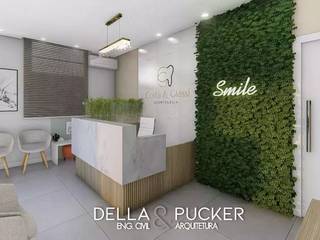 Recepção Consultório Odontológico 🦷, Della&Pucker - Eng. Civil e Arquitetura Della&Pucker - Eng. Civil e Arquitetura مساحات تجارية