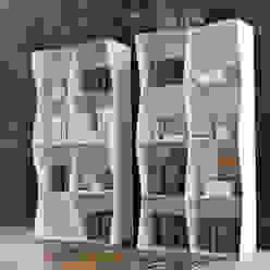 Iron-ic modular bookcase, varnished White finishing Ronda Design Гостиная в стиле лофт Мебель для медиа комнаты