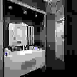 Дизайн проект ванной в черно белом цвете homify Ванная в классическом стиле Плитка Черный