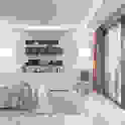 Villas en Altos de Puente Romano DIKA estudio Dormitorios de estilo minimalista Marco,Propiedad,Muebles,Madera,Comodidad,Textil,Diseño de interiores,Marco de la cama,Arquitectura,Gris
