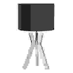 Metal Tripod 1 Light Table Lamp with Blue Shade - Chrome Litecraft Modern living room Lighting